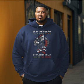 Tactical santa  Christmas Men's Plus Size Hoodie