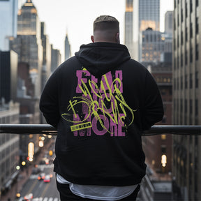 back-fashion graffiti letters Men's Plus Size Hoodie