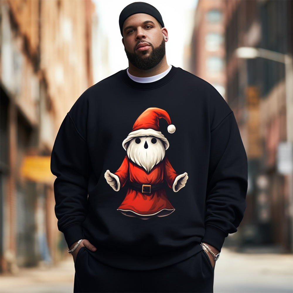 Christmas Ghost printed Men's Plus Size Sweatshirt