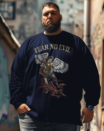 Men's  Fear No Evil Plus Size Long Sleeve T-Shirt