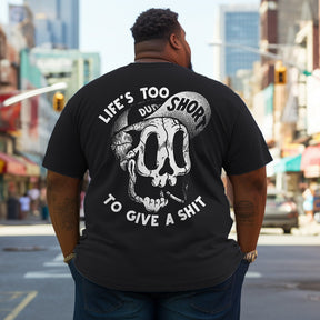 Men's LIFE’S TOO SHORT TO GIVE A SHIT Funny Print Plus Size T-Shirt & Short