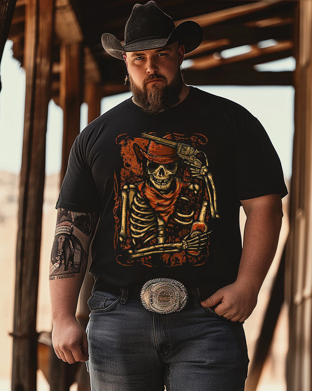 Men's Outlaw Western Print Plus Size T-Shirt