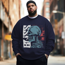 The contrast color skull Men's Plus Size Sweatshirt