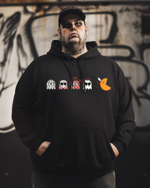 Men's Funny Parody Halloween Gamer Plus Size Hoodie