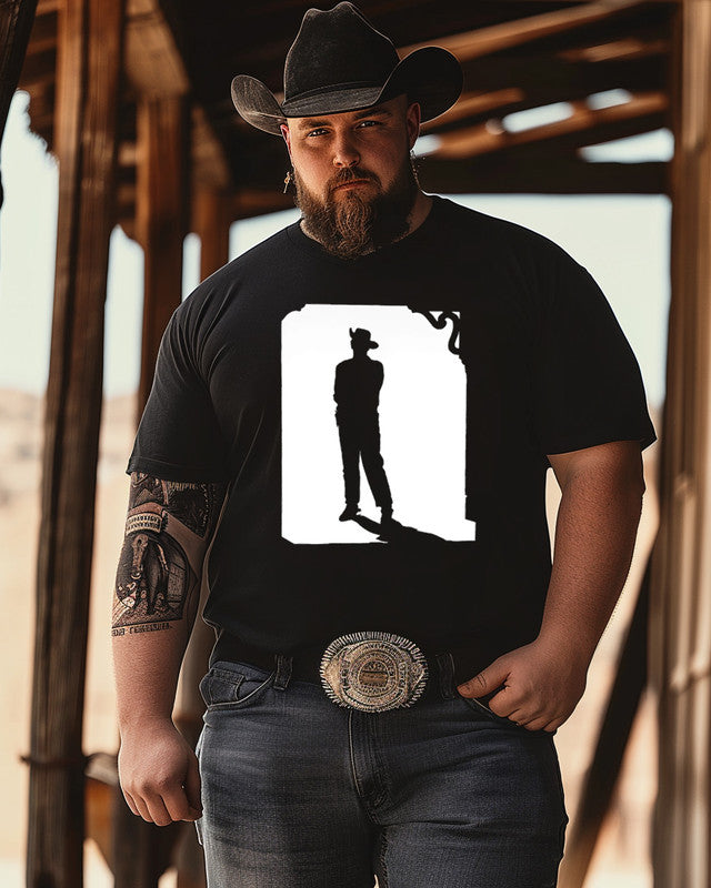 Men's John Wayne De zoekers Silhouette Printed Plus Size T-shir