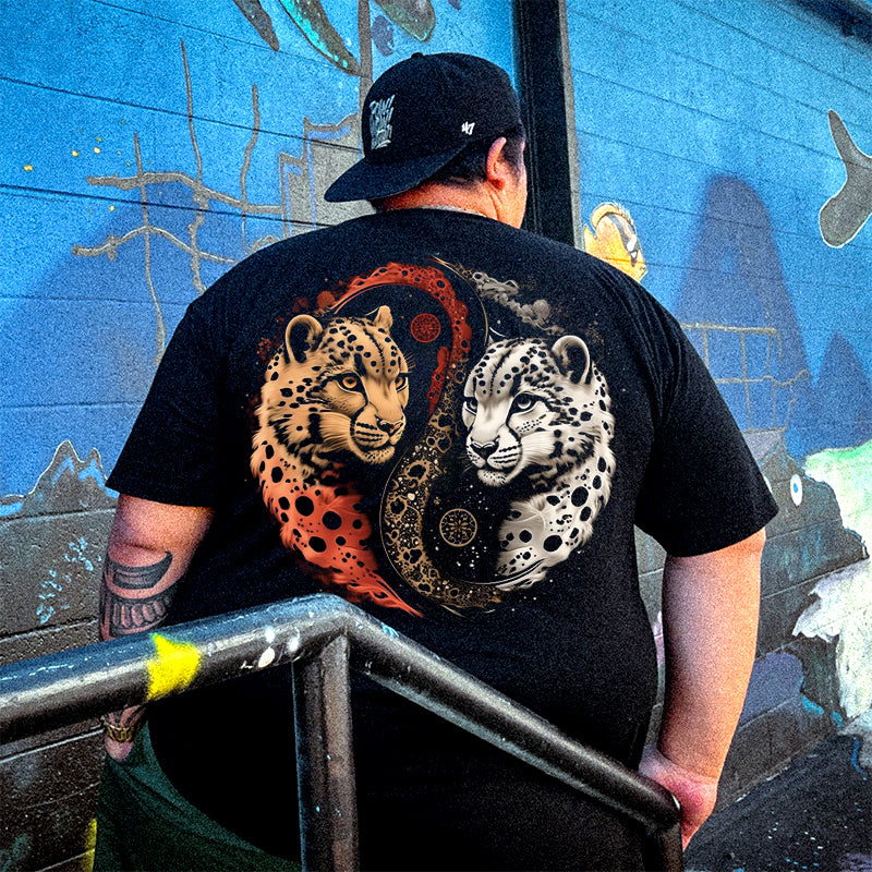 Men's Little tiger with diamond pattern Plus Size T-Shirt