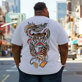 Men's Dragon vs Tiger Plus Size T-Shirt & Short