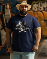 Men's Pirates With Guns Printed Plus Size T-Shirt  ,Cowboys Shirts,Funny Men Gifts