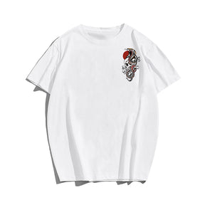 Men's Traditional Tattoo Style Skeleton Snake Plus Size T-Shirt & Short