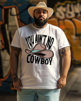 Men's Vintage Western Cowboys Print Plus Size T-shirt