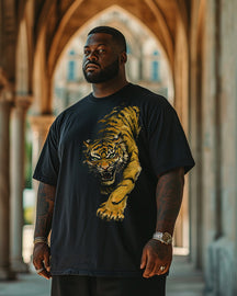 Men's Fierce Tiger Plus Size T-Shirt, Personalised T-shirt