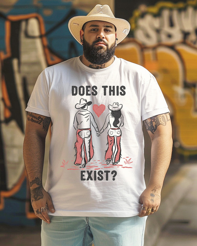 Men's Funny  Holding Hands  Image Plus Size T-shirt ,Gifts For Men