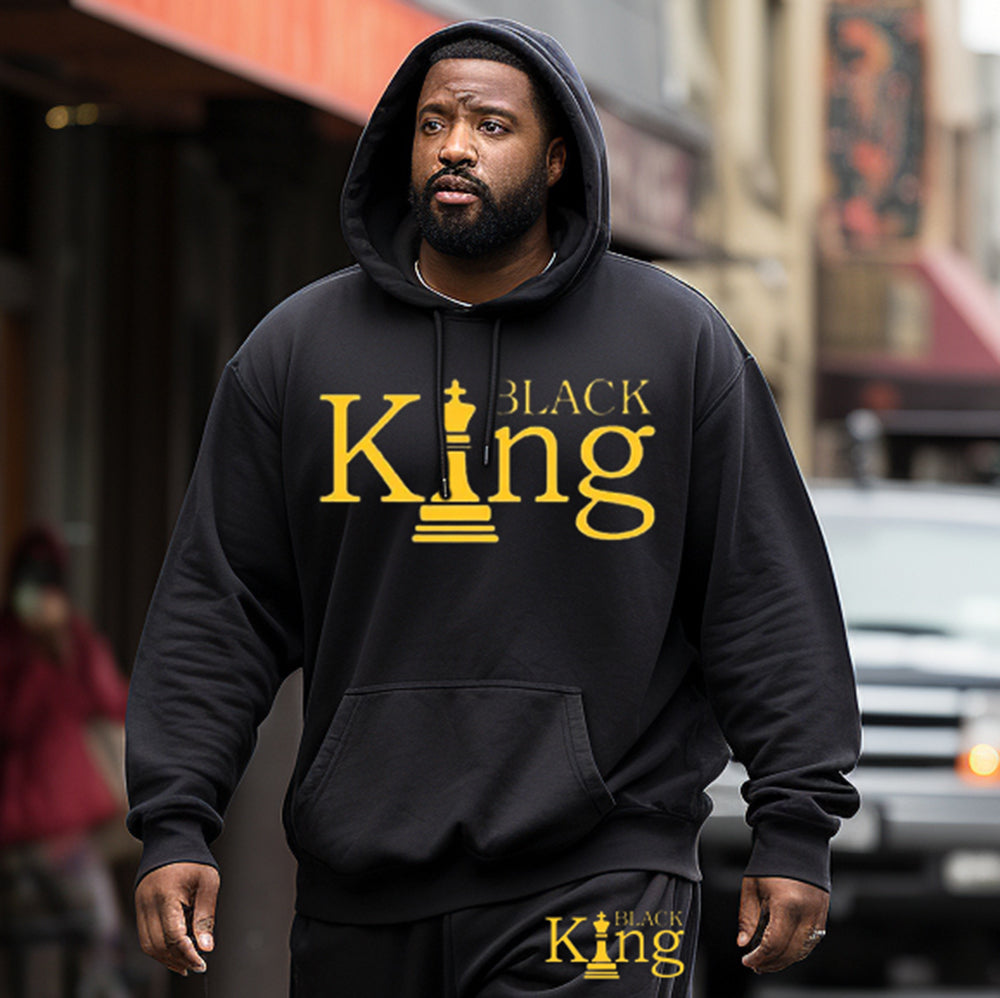 Black King Men s Big Tall Hoodie Two Piece Set