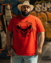 Men's Cowboy Skull Smoking Print Plus Size T-shirt, Cowboy shirts, Gifts For Men