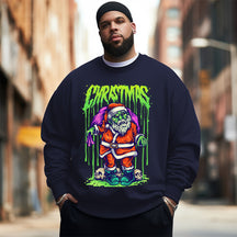 Christmas Ghost  printed Men's Plus Size Sweatshirt