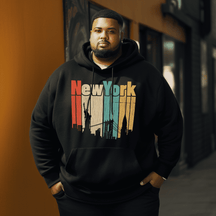 New York simple drawing  Men's Plus Size Hoodie