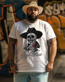 Men's Say When Doc Holiday Skeleton Print Plus Size T-shirt