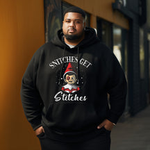Snitches get Stitches Christmas Men's Plus Size Hoodie