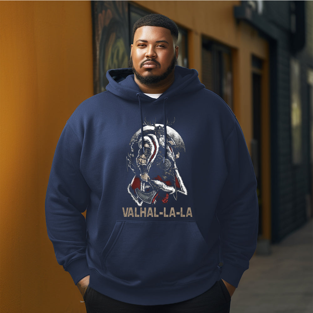 Valhal -La-La Christmas Men's Plus Size Hoodie