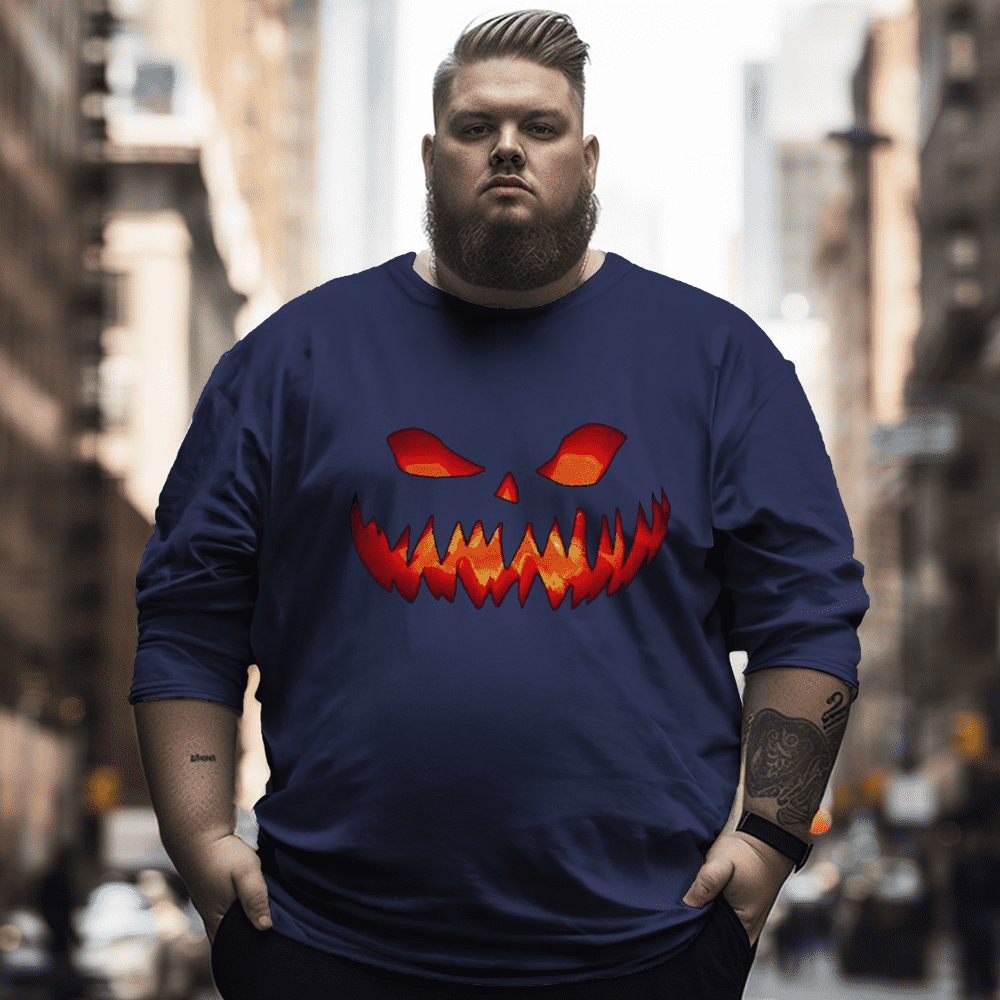 Dark Smile Men's Plus Size Long Sleeve T-Shirt