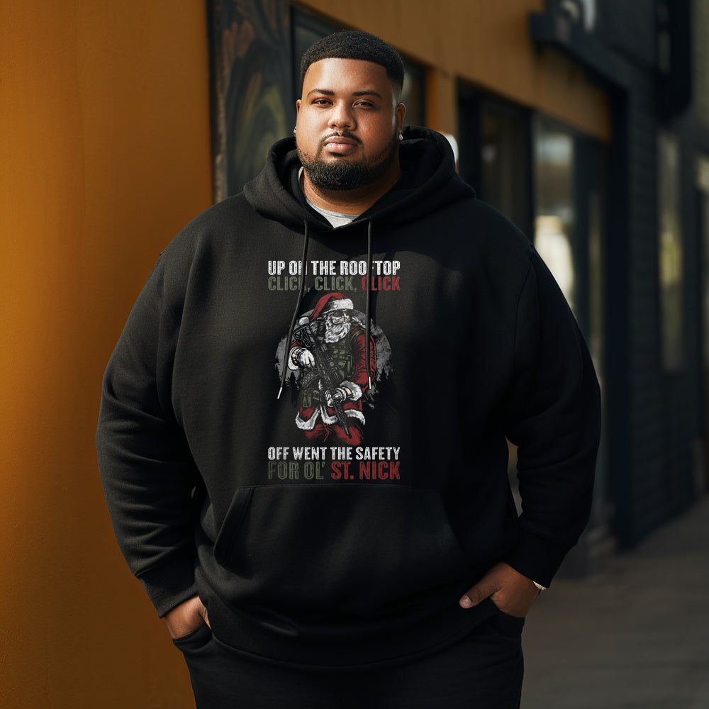 Tactical santa  Christmas Men's Plus Size Hoodie