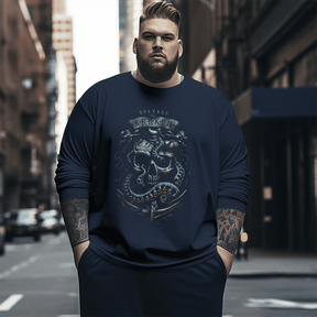 Skull and Anchor Plus Size Long Sleeve T-Shirt