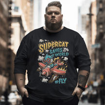 Supercat Plus Size Long Sleeve T-Shirt