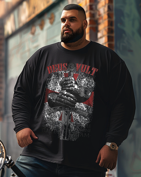 Men's Deus Vult Plus Size Long Sleeve T-Shirt