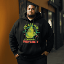 Christmas monster illustration Men's Plus Size Hoodie