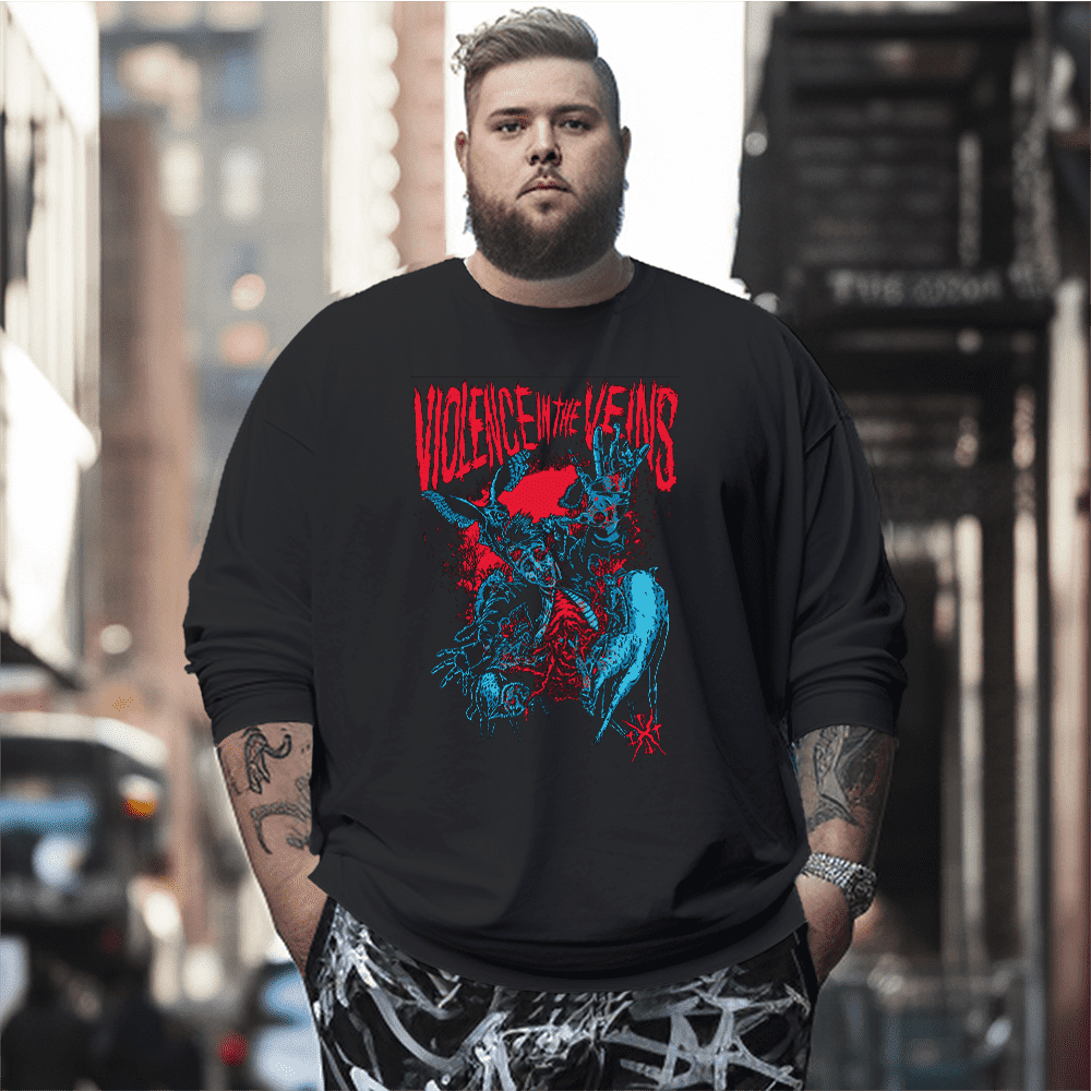 Violence in The Blood Plus Size Long Sleeve T-Shirt