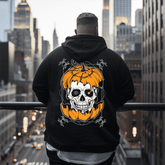 Skull Pumpkin Halloween Men's Plus Size Hoodie