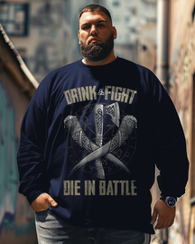 Men's Die In Battle Plus Size Long Sleeve T-Shirt