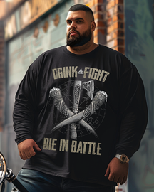 Men's Die In Battle Plus Size Long Sleeve T-Shirt