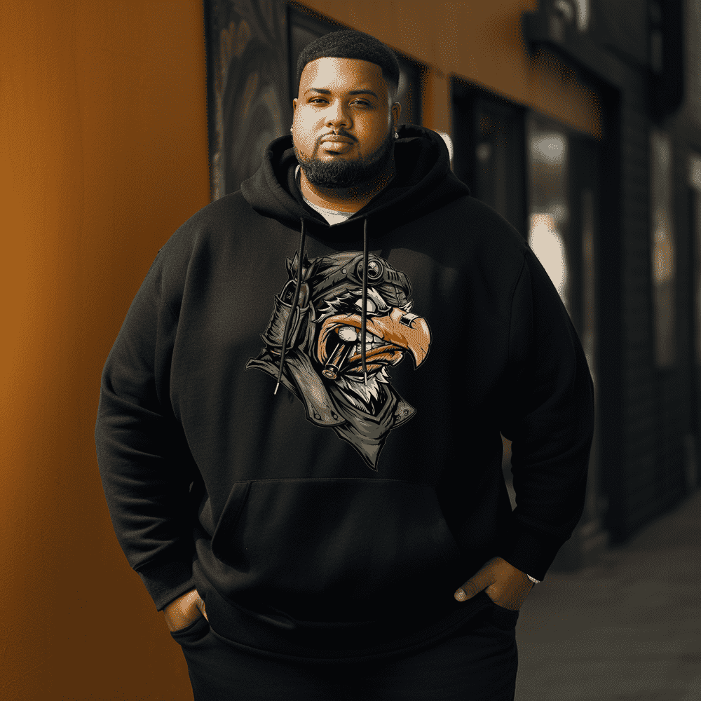 Eagle pilot  Men's Plus Size Hoodie