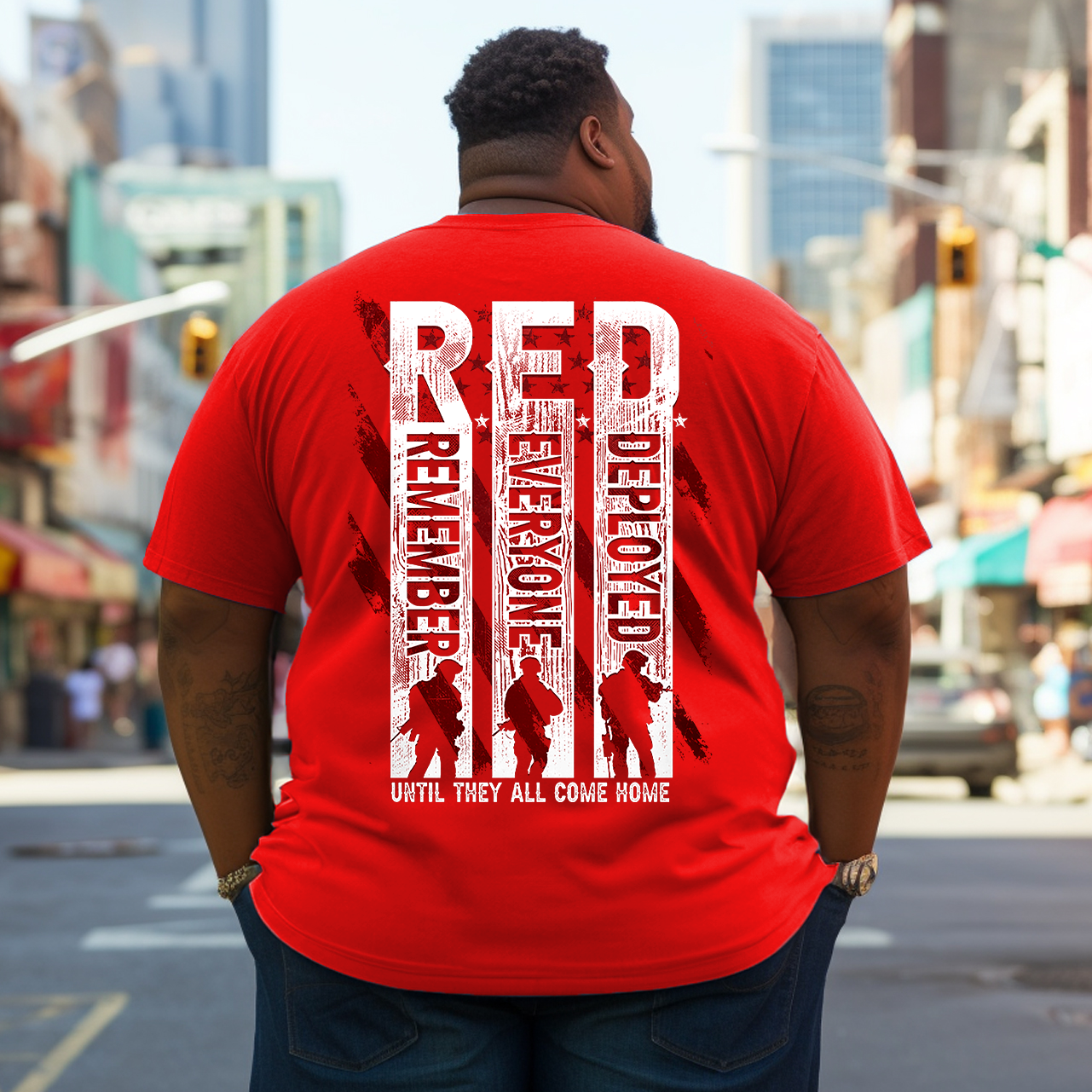 Men's Remember Everyone Deployed Plus Size T-Shirt & Short