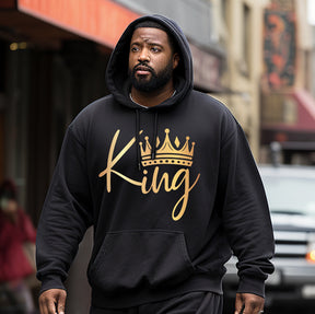 King With Crown Men's Big&Tall Hoodie Two-Piece Set