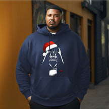 Abstract Santa Claus Christmas Men's Plus Size Hoodie
