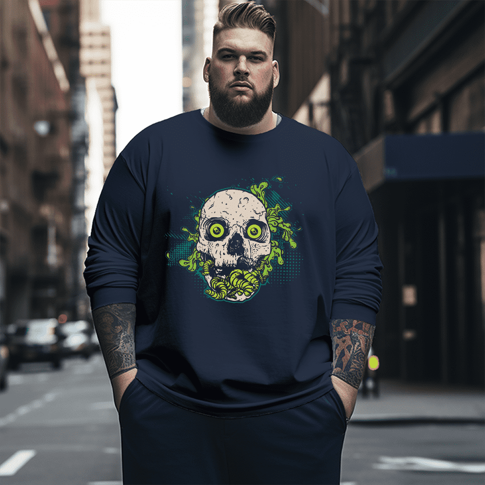 Skulls Plus Size Long Sleeve T-Shirt