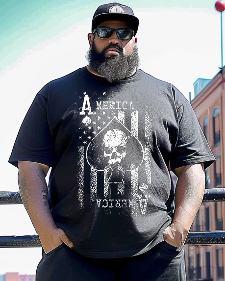 Men's America Ace Of Spades Plus Size T-Shirt & Short