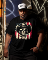 American Badass Skull Men's Plus Size T-shirt