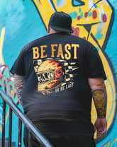 Men's BE FAST OR BE LAST Helmet Skull Plus Size T-Shirt & Short