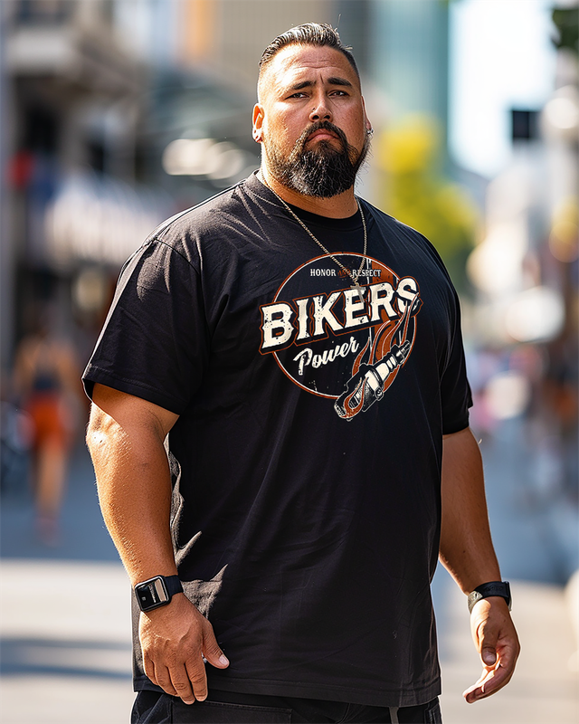 Men's  BIKERS POWER Plus Size T-Shirt, Birthday Gift Men Dad Son