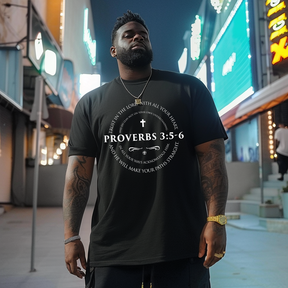 Proverbs 3:5-6 Men Plus Size Oversize T-shirt for Big & Tall Man