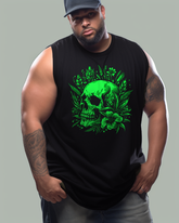 Skull Surrounded by Flowers Men's Sleeveless Tee