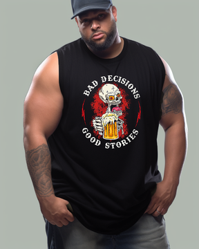 Bad Decisions Make Good Stories Drinking Skull Men's Sleeveless Tee