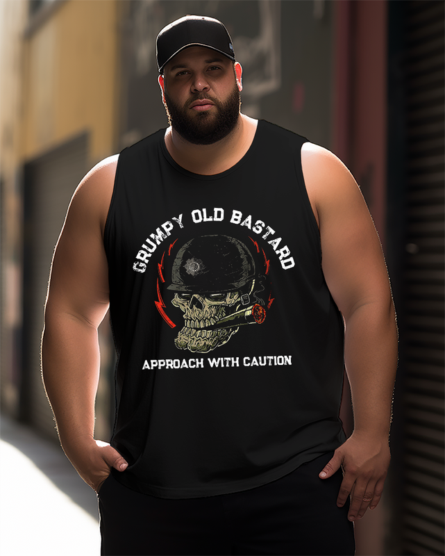 Grumpy Old Bastard Approach With Caution Men's Sleeveless Tee