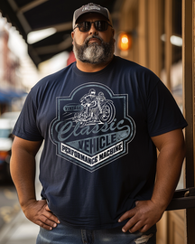 Men's CLASSIC VEHICLE Plus Size T-Shirt，Motorcycle T-shirt