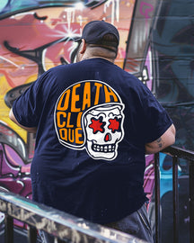 Men's DEATH CLIQUE Skull With Helmet Plus Size T-shirt