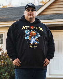 Men's Halloween Scary Pumpkin Plus Size Hoodie