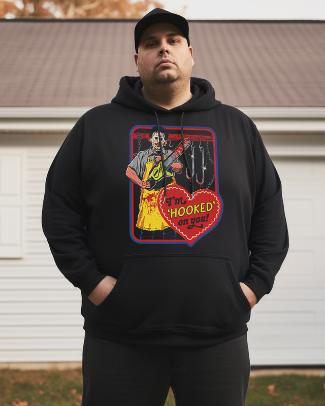 Men's Leatherface Hooked on You Plus Size Hoodie